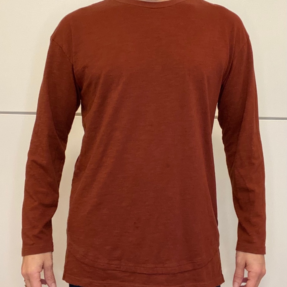 Original Use Long Line Long Sleeve T-Shirt in Rust